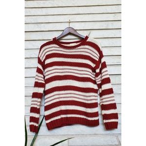 F21 Red & White Striped Sweater